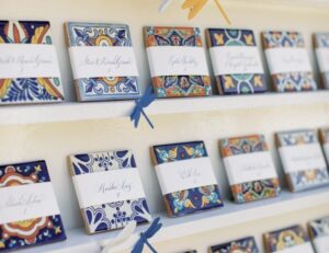 Spanish tiles for wedding name cards