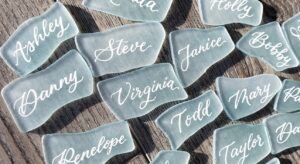 Wedding Place Cards: Sea Glass